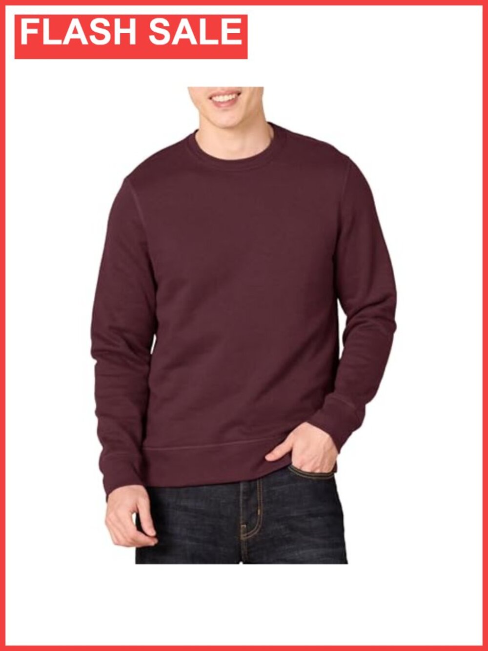 Men's Crewneck Fleece Sweatshirt Regular Fit Cotton Polyester Long Sleeve